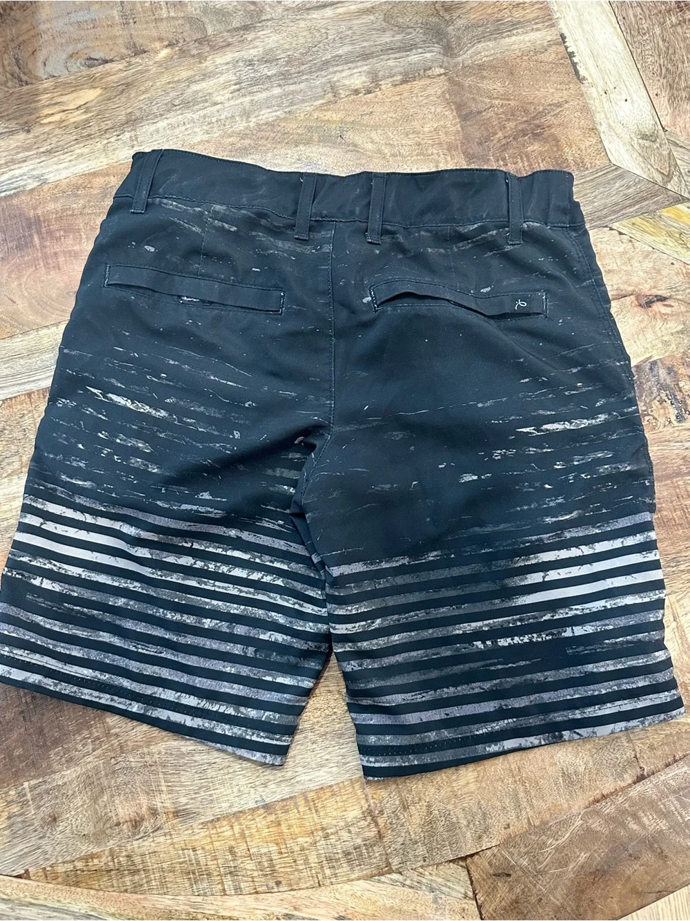 art class Black Swim Trunks with Gray Stripe Hem